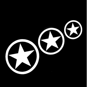 3'lü Yıldız Oto Sticker Beyaz 22x10cm 3'lü Yıldız Oto Sticker Beyaz 22x10cm