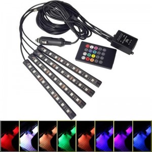 Ayak Altı Led RGB Müziğe Duyarlı Kumandanlı 12 Led 22cm Ayak Altı Led RGB Müziğe Duyarlı Kumandanlı 12 Led 22cm