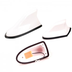 Balık Sırtı Köpek Balığı Elektronik Oto Anten Kauçuk Tabanlı Beyaz