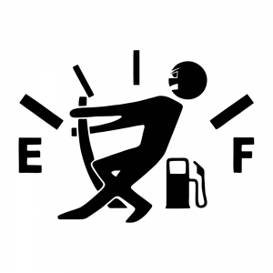 Benzin İbresi Depo Kapağı Oto Stickeri Siyah 12x9cm