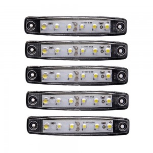 Beyaz Parmak Led Dorse Lamba 6 Ledli 12-24V 5'li