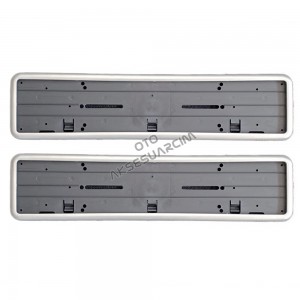 Çerçeveli Plakalık Plaka Altlığı Gri 2'li Çerçeveli Plakalık Plaka Altlığı Gri 2'li