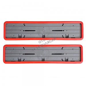 Çerçeveli Plakalık Plaka Altlığı Kırmızı 2'li Çerçeveli Plakalık Plaka Altlığı Kırmızı 2'li