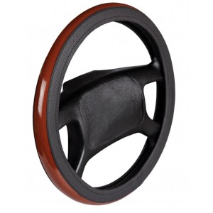 Deri Direksiyon Kılıfı Geçme Çemberli Siyah Kahverengi F-180 Deri Direksiyon Kılıfı Geçme Çemberli Siyah Kahverengi F-180