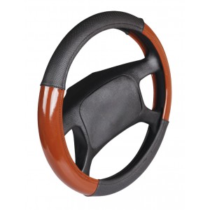 Deri Direksiyon Kılıfı Geçme 4 Parça Siyah Kahverengi F-87 Deri Direksiyon Kılıfı Geçme 4 Parça Siyah Kahverengi F-87