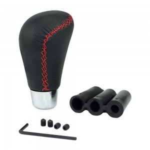 Dikişli Deri Vites Topuzu Oval Siyah Kırmızı Dikişli Deri Vites Topuzu Oval Siyah Kırmızı