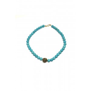 Doğal Firuze Taşlı Afgan Uçlu Özel Tasarım Otantik Kolye YVL100