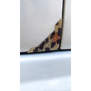 Kristal Taşlı Araba Kapı Köşe Koruyucu 2'li Leopar Desen Sarı