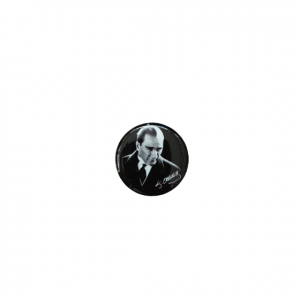 K.Atatürk Silüetli İmzalı Yuvarlak Etiket Damla Sticker Siyah 3cm K.Atatürk Silüetli İmzalı Yuvarlak Etiket Damla Sticker Siyah 3cm