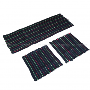 Kilim Oto Koltuk Kılıfı Serme Minder Seti 3'lü Lacivert Yeşil Kırmızı