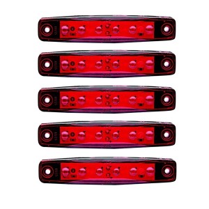 Kırmızı Parmak Led Dorse Lamba 6 Ledli 12-24V 5'li