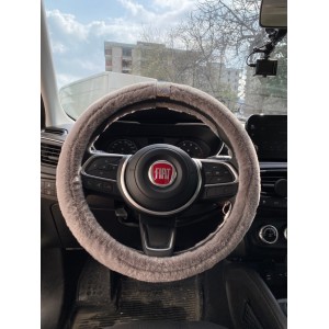 Kristal Taş Yüzüklü Yumuşak Tüylü Peluş Direksiyon Kılıfı Gri Kristal Taş Yüzüklü Yumuşak Tüylü Peluş Direksiyon Kılıfı Gri