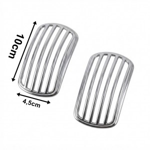 Krom Yan Sinyal Çerçevesi Kafesli Izgaralı Kapak 10x5cm 2 Parça Krom Yan Sinyal Çerçevesi Kafesli Izgaralı Kapak 10x5cm 2 Parça