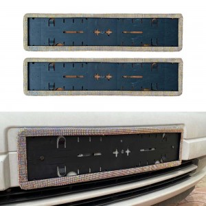 Kristal Taşlı Çerçeveli Plakalık Plaka Altlığı Colormatik Gökkuşağı 2'li Kristal Taşlı Çerçeveli Plakalık Plaka Altlığı Colormatik Gökkuşağı 2'li