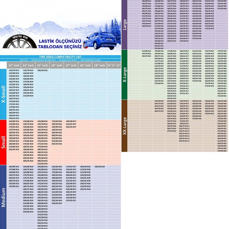 MATTE Active Series Oto Araba Lastik Anti Patinaj Kar Çorabı Kırmızı MEDIUM
