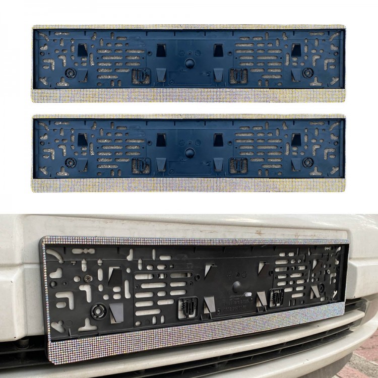 Kristal Taşlı Eco Plakalık Plaka Altlığı Gökkuşağı 2'li Kristal Taşlı Eco Plakalık Plaka Altlığı Gökkuşağı 2'li