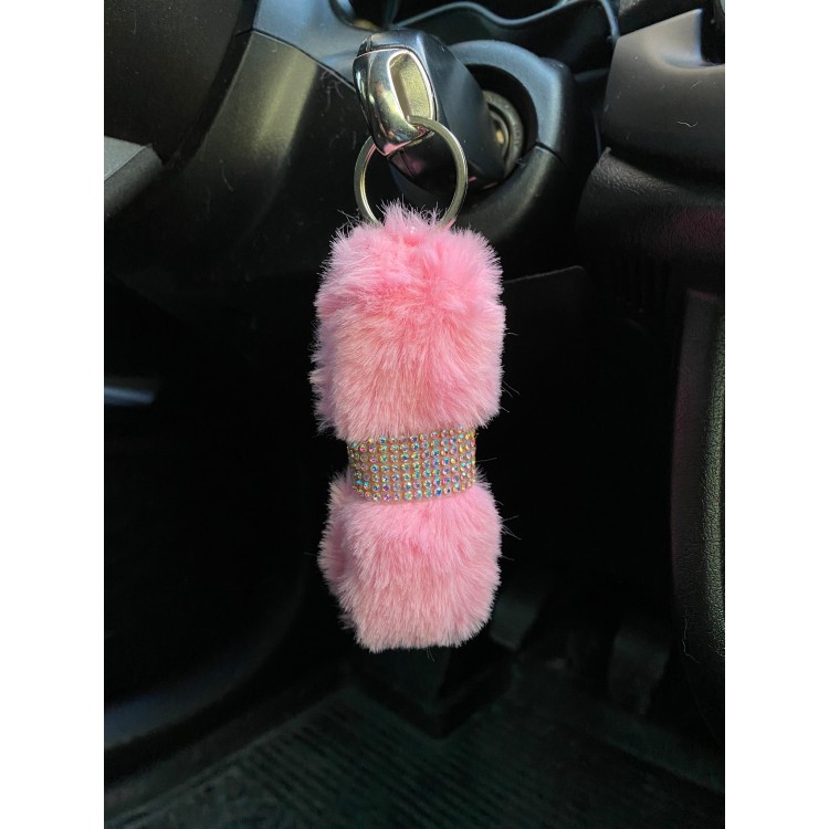 Kristal Taşlı Yumuşak Tüylü Peluş Puf Anahtarlık Şeker Pembe Kristal Taşlı Yumuşak Tüylü Peluş Puf Anahtarlık Şeker Pembe