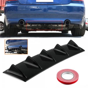 Mini Köpek Balığı Difüzör Plastik Arka Tampon Eki Parlak Siyah 58x15cm