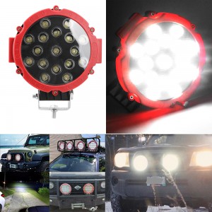 Off Road Led Projektör Sis Lambası Kırmızı Çerçeve Beyaz Led 51W 18cm Off Road Led Projektör Sis Lambası Kırmızı Çerçeve Beyaz Led 51W 18cm