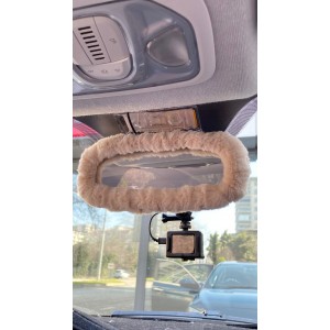 Peluş Dikiz Ayna Kılıfı Süs Bej Peluş Dikiz Ayna Kılıfı Süs Bej