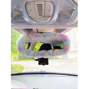 Peluş Dikiz Ayna Kılıfı Süs Gökkuşağı Peluş Dikiz Ayna Kılıfı Süs Gökkuşağı