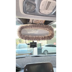 Peluş Dikiz Ayna Kılıfı Süs Gri Peluş Dikiz Ayna Kılıfı Süs Gri