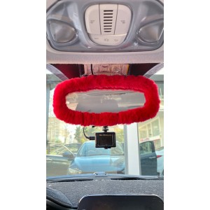 Peluş Dikiz Ayna Kılıfı Süs Kırmızı Peluş Dikiz Ayna Kılıfı Süs Kırmızı