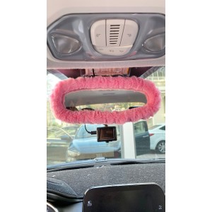 Peluş Dikiz Ayna Kılıfı Süs Şeker Pembe Peluş Dikiz Ayna Kılıfı Süs Şeker Pembe