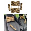 Peluş Ortopedik Araba Seyahat Boyun Yastığı Emniyet Kemer Pedi Seti Leopar Peluş Ortopedik Araba Seyahat Boyun Yastığı Emniyet Kemer Pedi Seti Leopar