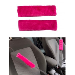 Peluş Seyahat Emniyet Kemer Pedi Kılıfı 2'li Fuşya Pembe