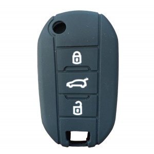 Peugeot 301 308 Sustalı Anahtar Uyumlu Silikon Oto Anahtar Kumanda Kabı Kılıf Siyah