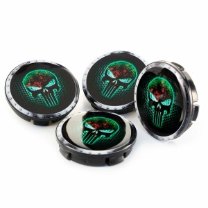 Punisher Damla Geçme Jant Göbeği Neon Yeşil 4'lü 55mm