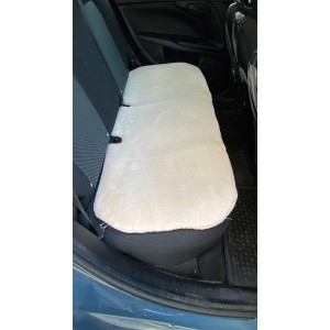 Yumuşak Tüylü Peluş Serme Oto Koltuk Koruyucu Minder Arka Bej