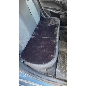 Yumuşak Tüylü Peluş Serme Oto Koltuk Koruyucu Minder Arka Siyah