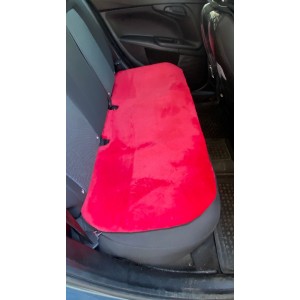 Yumuşak Tüylü Peluş Serme Oto Koltuk Koruyucu Minder Arka Kırmızı