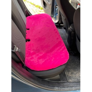 Yumuşak Tüylü Peluş Serme Oto Koltuk Koruyucu Minder Arka Fuşya Pembe