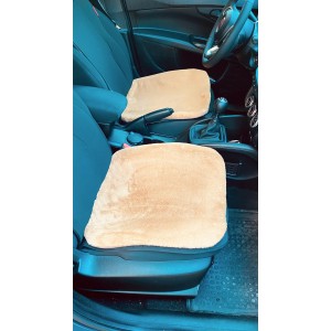 Yumuşak Tüylü Peluş Serme Oto Koltuk Koruyucu Minder Ön 2'li Kahverengi