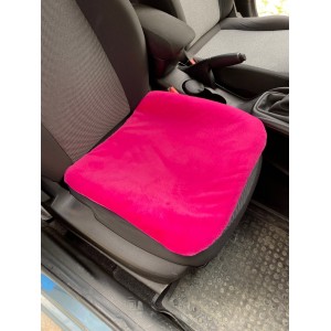 Yumuşak Tüylü Peluş Serme Oto Koltuk Koruyucu Minder Ön Tekli Fuşya Pembe