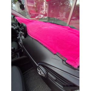 Yumuşak Tüylü Oto Torpido Bagaj Üstü Örtü Peluş Halı Fuşya Pembe 130x40cm