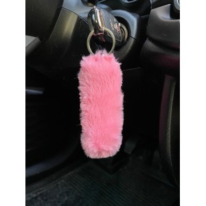 Yumuşak Peluş Puf Anahtarlık Şeker Pembe