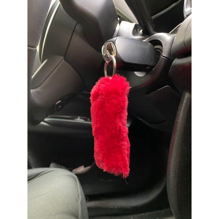 Yumuşak Tüylü Peluş Puf Anahtarlık Kırmızı Yumuşak Tüylü Peluş Puf Anahtarlık Kırmızı
