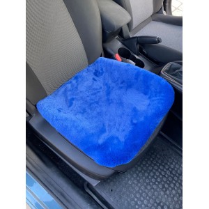 Yumuşak Tüylü Peluş Serme Oto Koltuk Koruyucu Minder Ön Tekli Mavi