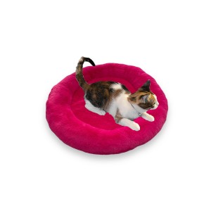 Yumuşak Tüylü Peluş Yuvarlak Evcil Hayvan Kedi Yatağı Minder 50cm Fuşya Pembe Yumuşak Tüylü Peluş Yuvarlak Evcil Hayvan Kedi Yatağı Minder 50cm Fuşya Pembe