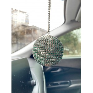 Kristal Taşlı Disko Topu Dikiz Ayna Süsü Küçük 6cm Zümrüt Yeşil Kristal Taşlı Disko Topu Dikiz Ayna Süsü Küçük 6cm Zümrüt Yeşil