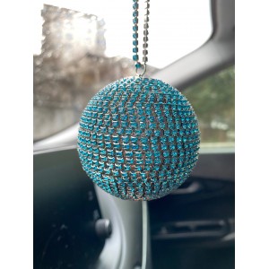 Kristal Taşlı Disko Topu Dikiz Ayna Süsü Küçük 6cm Turkuaz Mavi Kristal Taşlı Disko Topu Dikiz Ayna Süsü Küçük 6cm Turkuaz Mavi