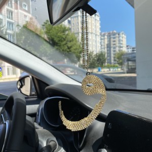 Kristal Taşlı Vav Lafzı Dikiz Ayna Süsü Altın Kristal Taşlı Vav Lafzı Dikiz Ayna Süsü Altın