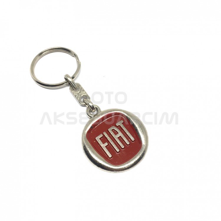Fiat Metal Oto Anahtarlık Krom Kırmızı Fiat Metal Oto Anahtarlık Krom Kırmızı