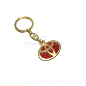 Toyota Metal Oto Anahtarlık Altın Kırmızı