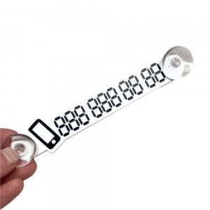 Araç Cam Önü Telefon Numaratörü Park Tel Pleksi Beyaz Siyah