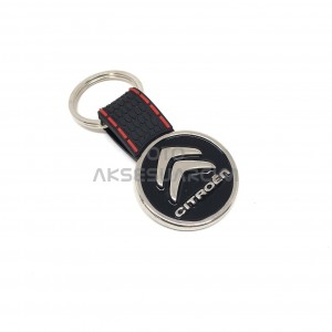 Citroen Silikon Luxury Metal Oto Anahtarlık Siyah
